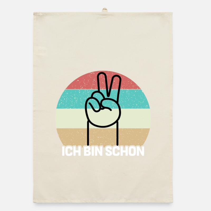 Ich bin schon 2 Organic Geschirrtuch