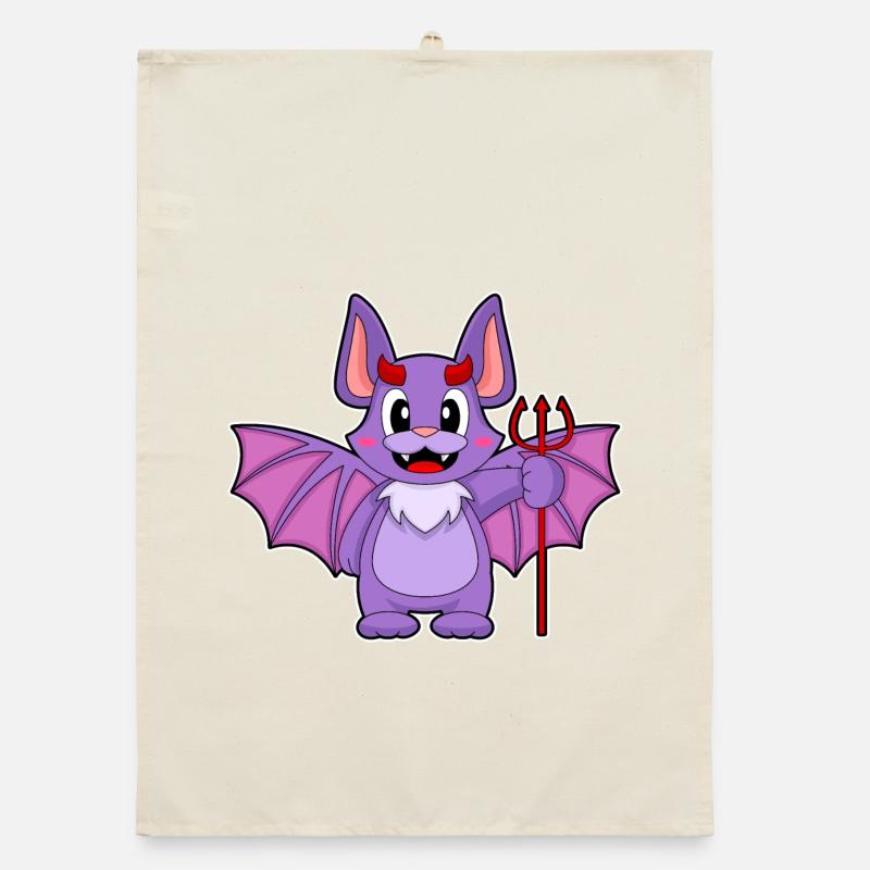Chauve-souris Halloween Devil Torchon bio