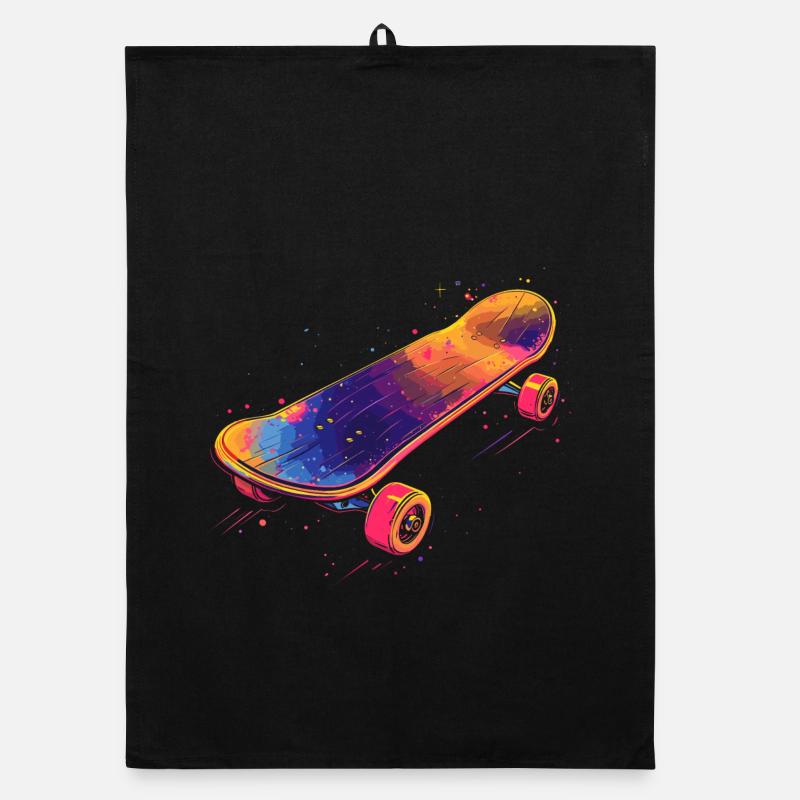 Skateboard Illustration Organic dish towel