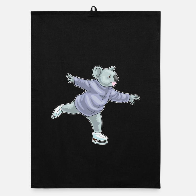 Koala Eislaufen Schlittschuhe Organic Geschirrtuch
