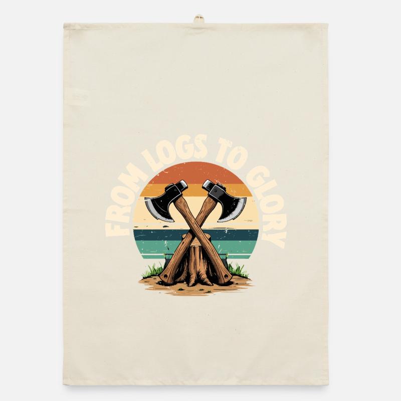 Axe Throwing Lumberjack From Logs to Glory Organic dish towel