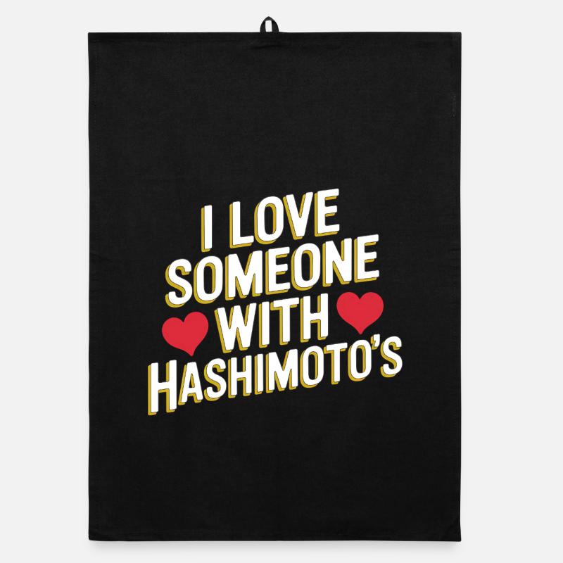 Ich liebe jemanden mit Hashimoto - Organic Geschirrtuch - Schwarz
