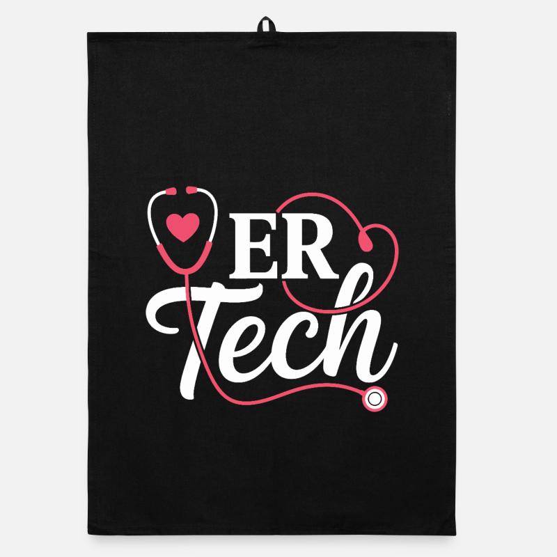 ERTech Stethoscope Heart Organic dish towel