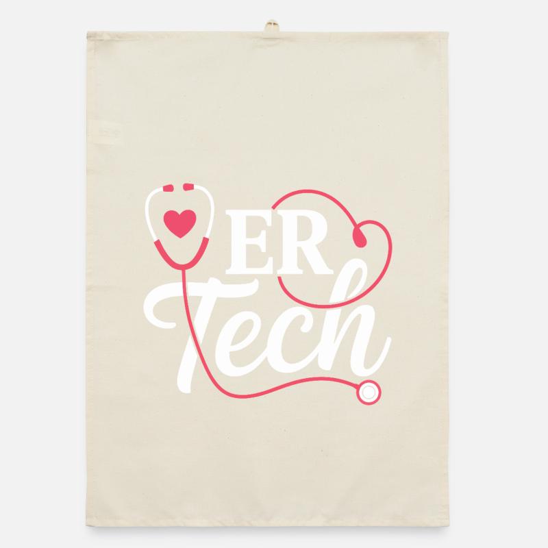 ERTech Stethoscope Heart Organic dish towel