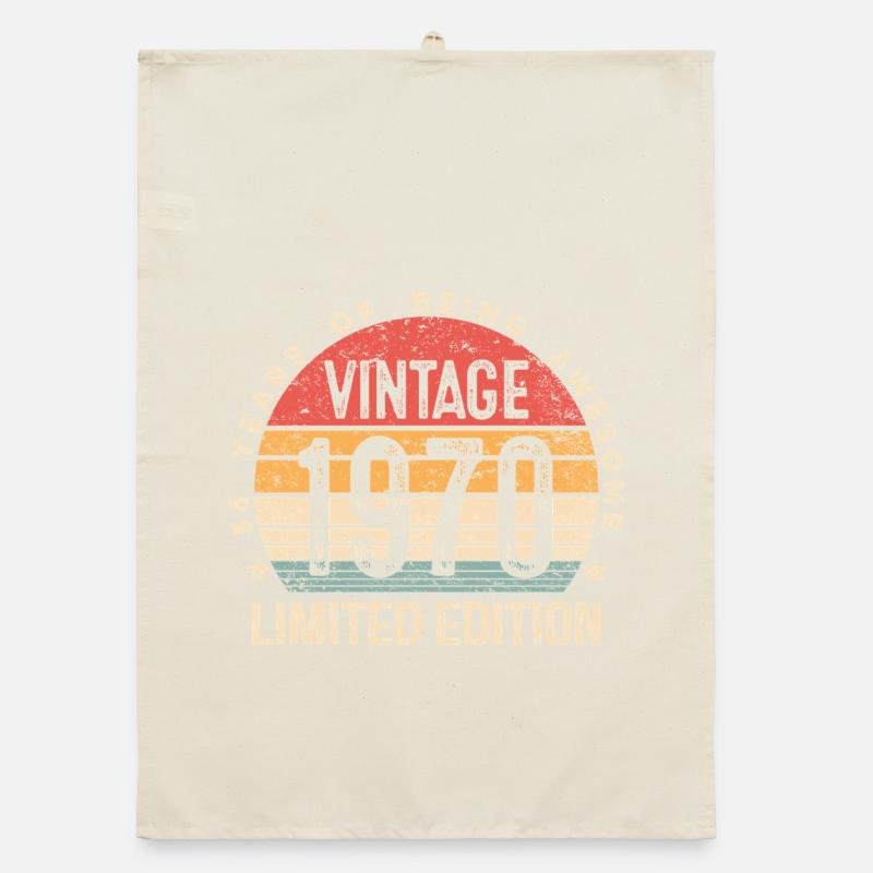 Vintage Est 1970 édition limitée 56e anniversaire Torchon bio