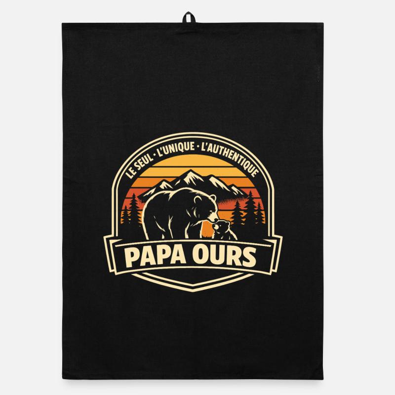 Papa Bear Das einzige einzigartige authentische Geschenk Organic Geschirrtuch