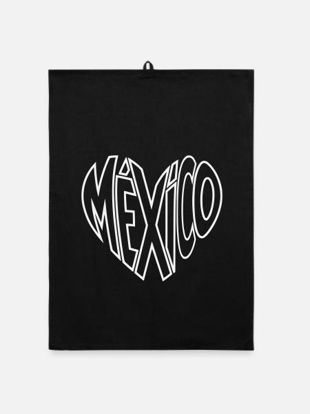 Lettrage de perspective mexicaine - Torchon bio - noir - Devant