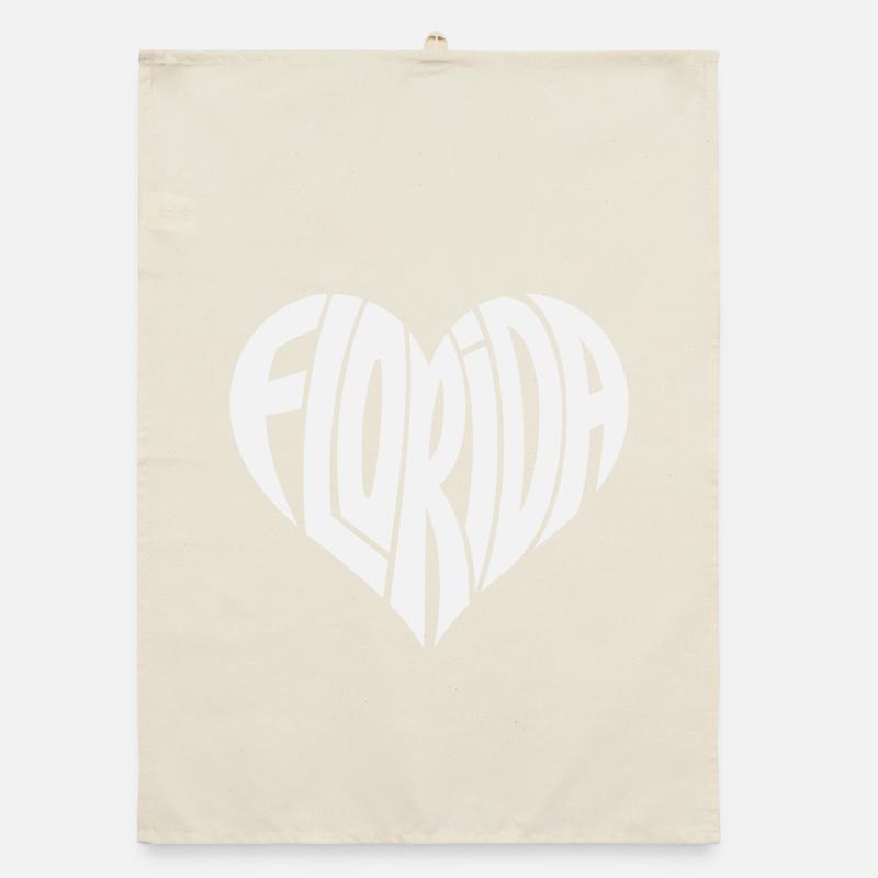 Florida Herz Typo Organic Geschirrtuch