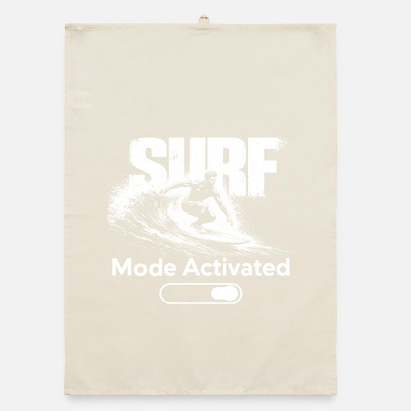 Surf Mode Activated Shirt Surfer Beach Wave Organic Geschirrtuch