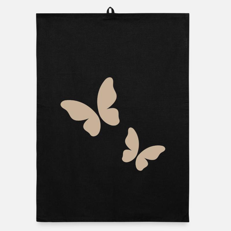 Beige Schmetterling Muster Organic Geschirrtuch