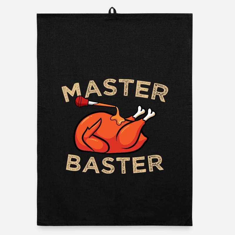 Master Baster Funny BBQ Turkey Cooking Graphic Organic Geschirrtuch