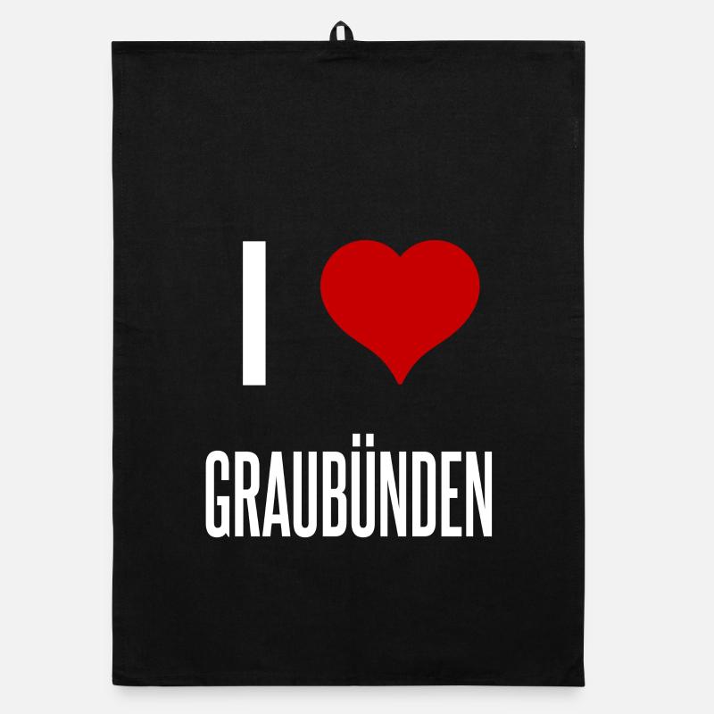 I Love Graubünden Organic Geschirrtuch
