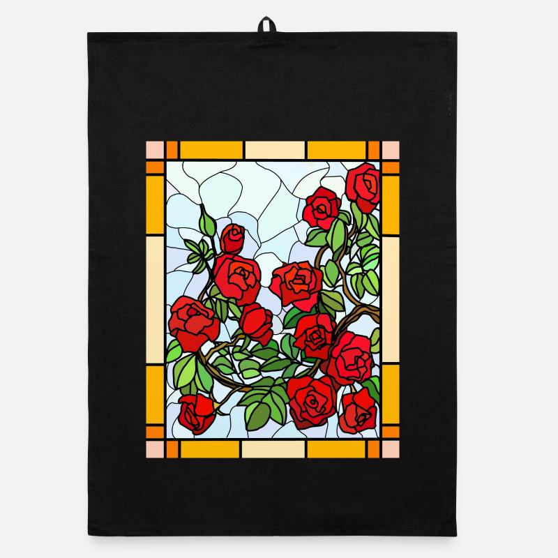 Roses en vitrail Torchon bio