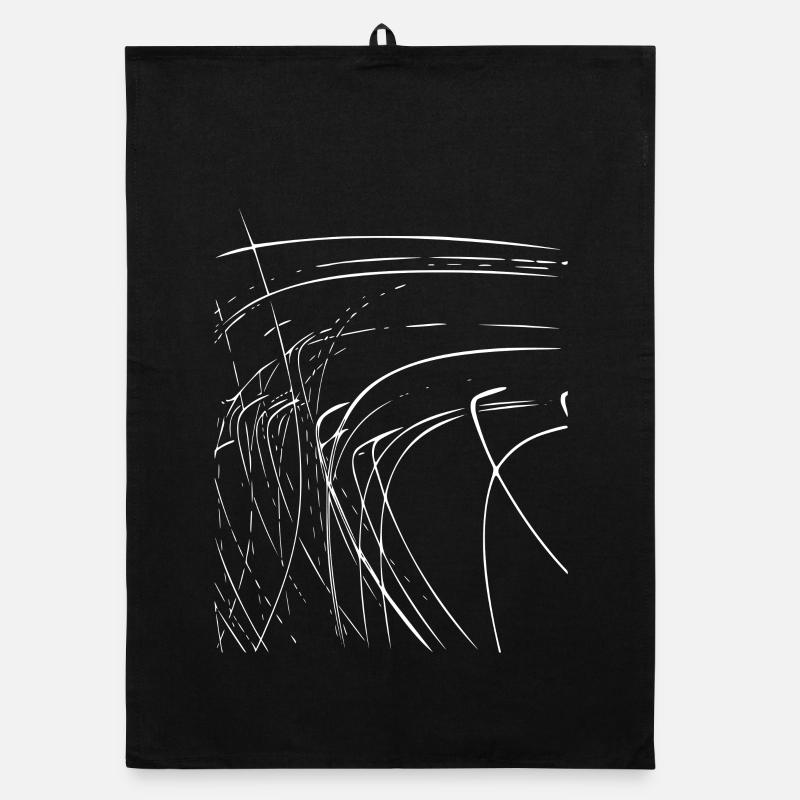 Abstract lines / white / line / pattern Organic dish towel