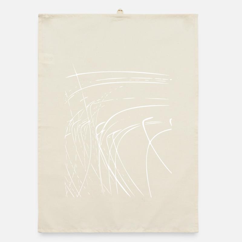 Abstract lines / white / line / pattern Organic dish towel