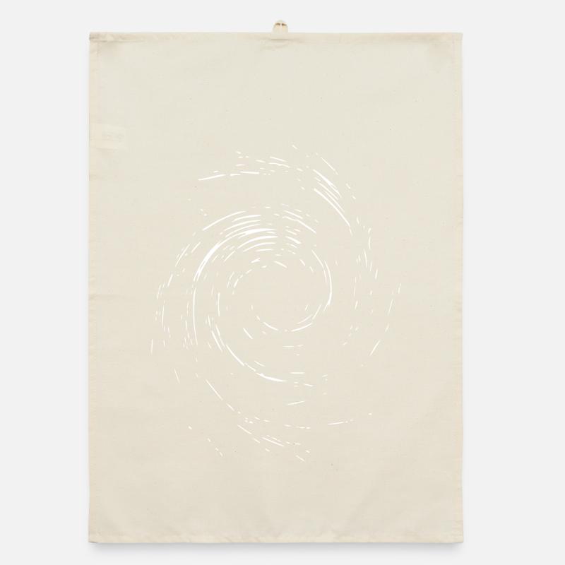 Abstract Vortex / Line / White / Pattern Organic dish towel