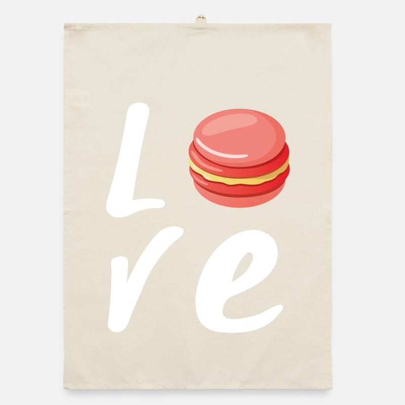 Love Macaron strawberry - Kitchen Gift Organic dish towel