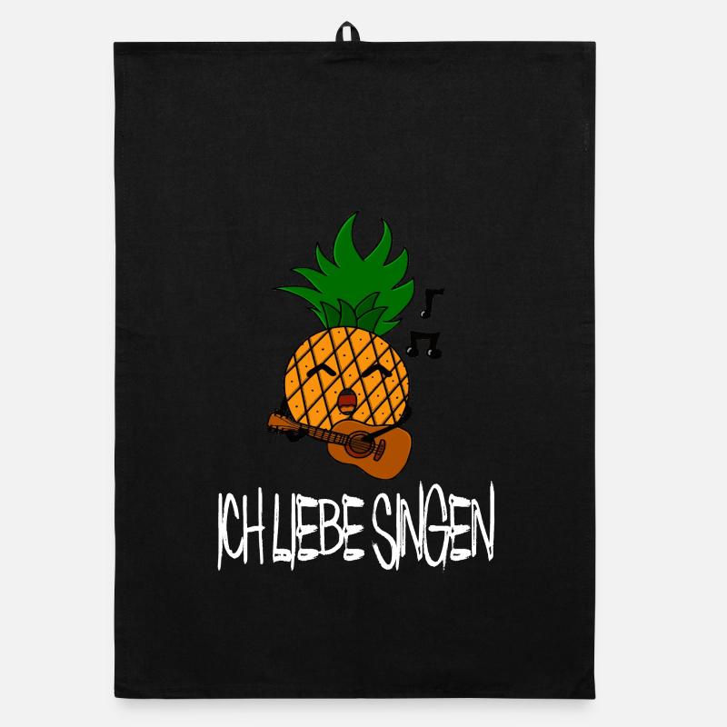 Ich liebe Singen / Musik / Sprüche / Ananas Organic Geschirrtuch