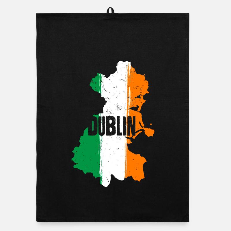| du comté de Dublin, Irlande Contour de la carte du drapeau Torchon bio