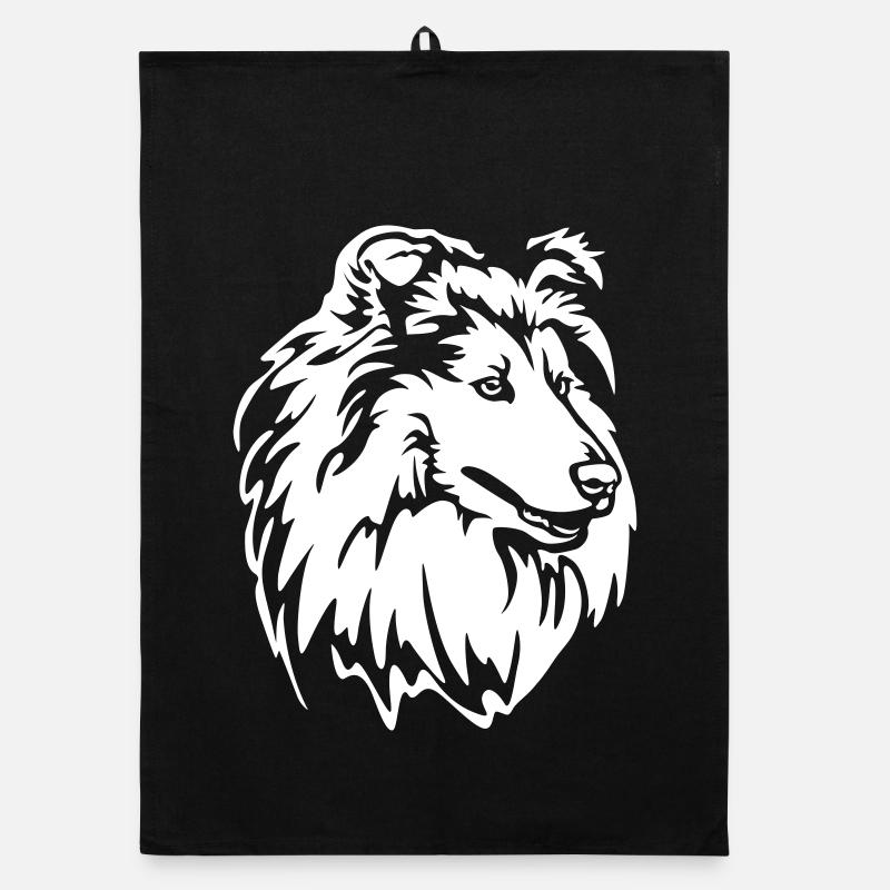 Collie Head « Black Edition » Torchon bio