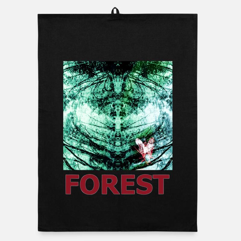 Forest Reflection and Butterfly Organic dish towel