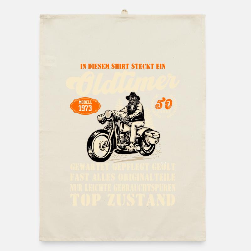 51. Geburtstag Oldtimer Modell Motorrad 1973 Organic Geschirrtuch