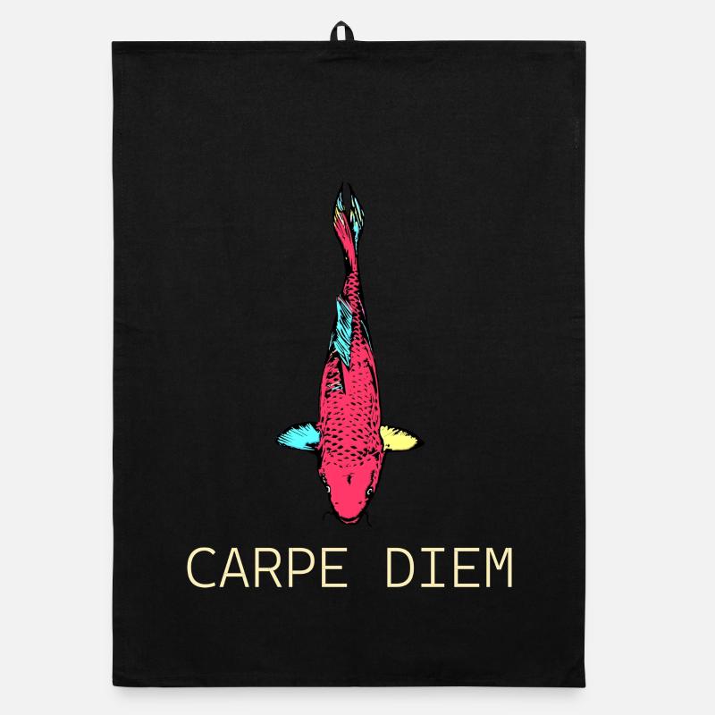 Neon Koi Carpe Diem Organic Geschirrtuch