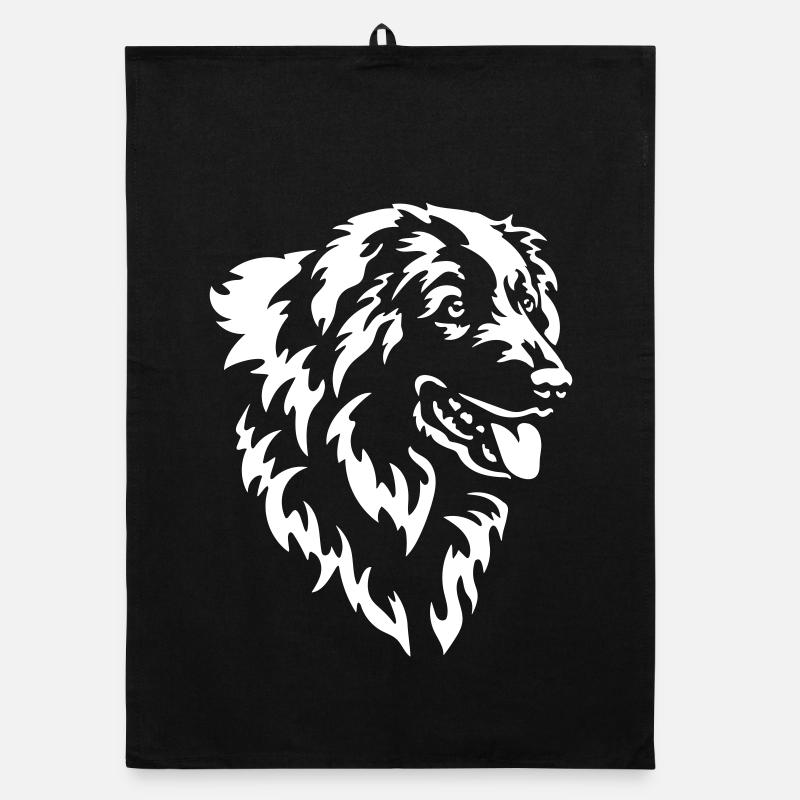 Tête de chien de montagne pyrénéenne « Black Edition » Torchon bio