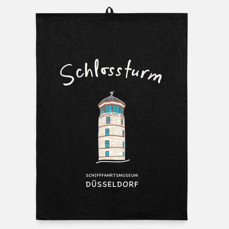 Iconic Castle Tower Düsseldorf, Germany Organic dish towel