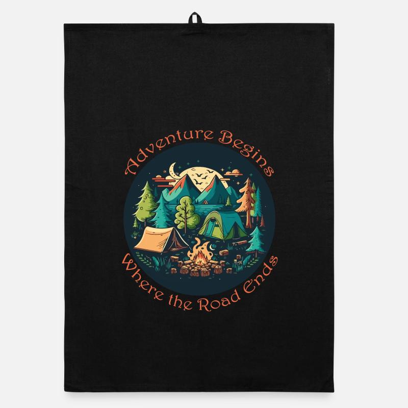 Abenteuer Beginnt Am Pfadende Organic Geschirrtuch
