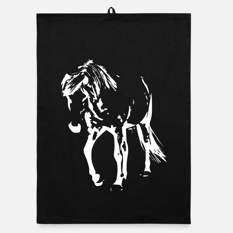 weißes Pferd weiß Pferde T-shirt Geschenk Reiter  Organic Geschirrtuch