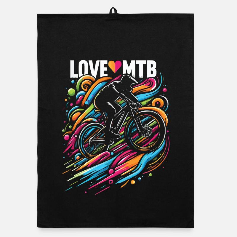 Design vibrant d’éclaboussures de vélo de montagne Torchon bio