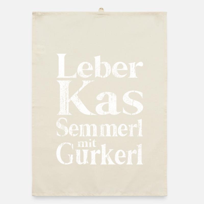 Leberkas Semmerl mit Gurkerl – Dialekt Organic Geschirrtuch