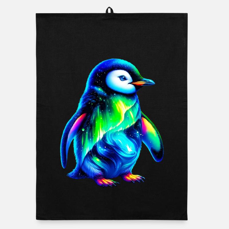 Aurora Borealis Pinguin Organic Geschirrtuch