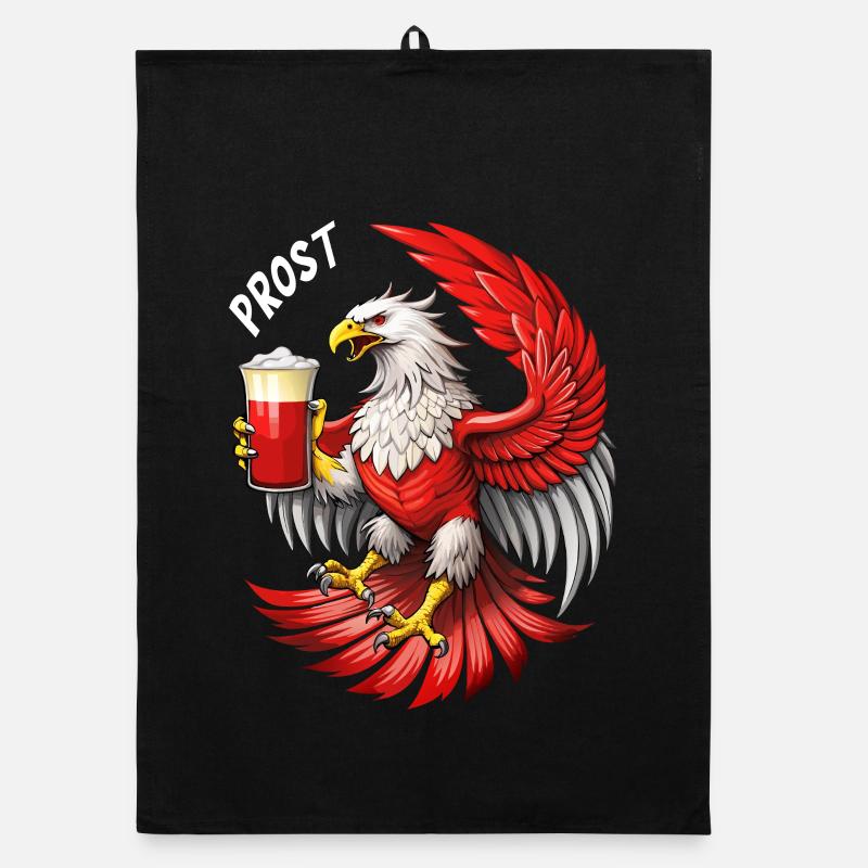 Eagle with beer cool beer drinker design. Organic dish towel