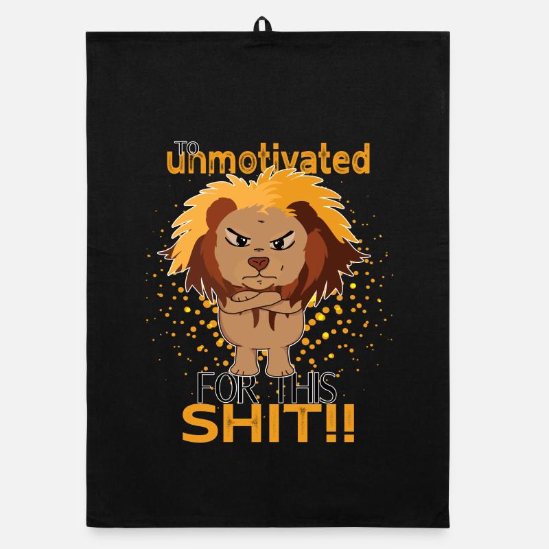 Löwe Comic Style - Too Unmotivated for This Shit Organic Geschirrtuch