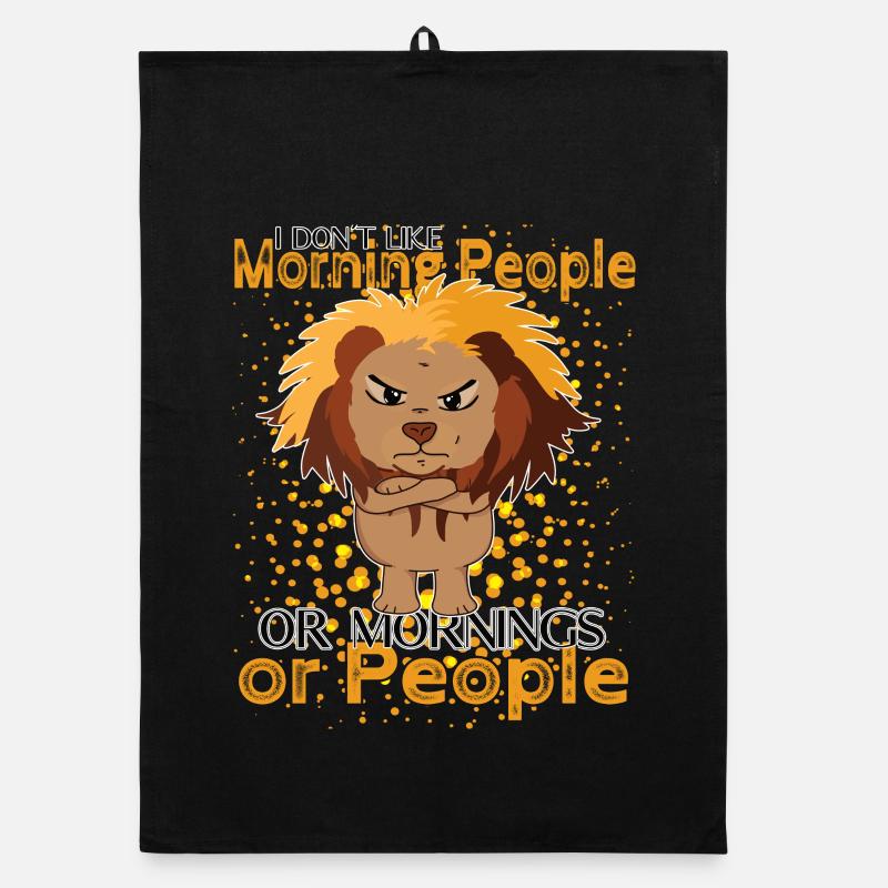 Don't Like Mornings – Grumpy Löwen Humor Organic dish towel