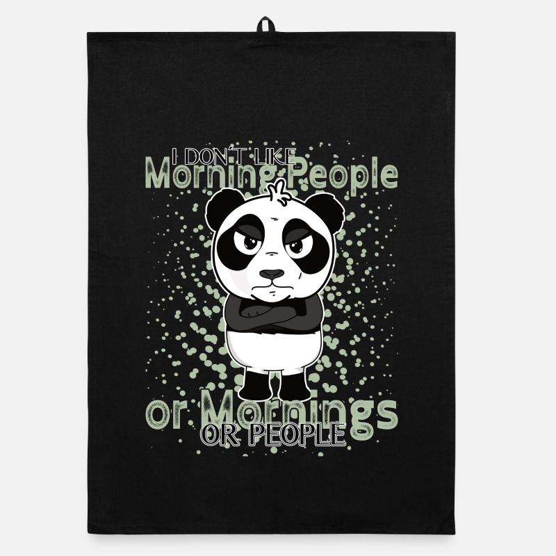 Don’t Like Mornings – Grumpy Panda Humor - Torchon bio - noir