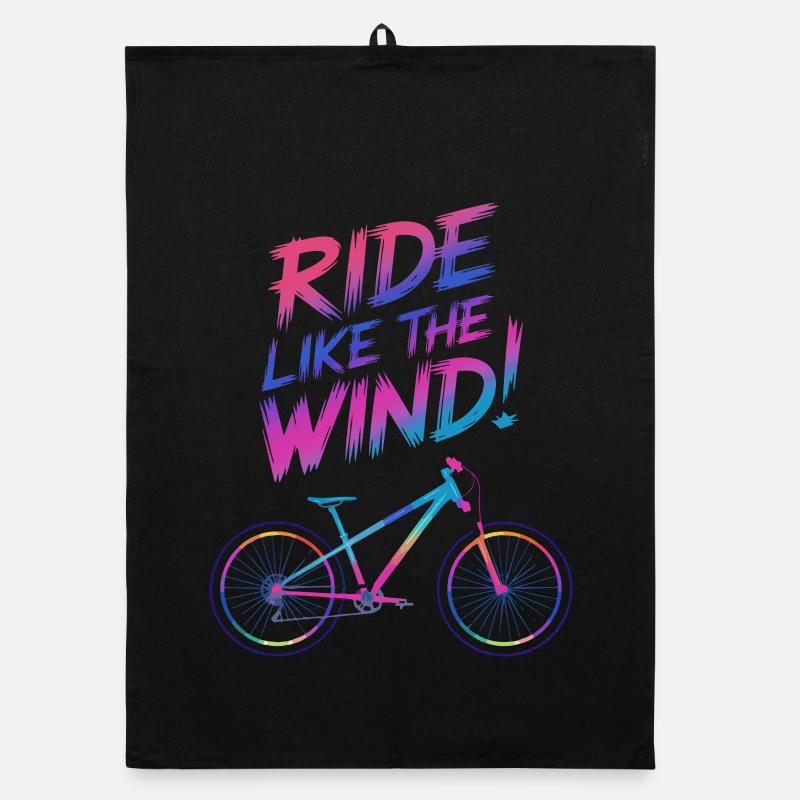 Vibrant Windsurf Bicycle Illustration Organic dish towel