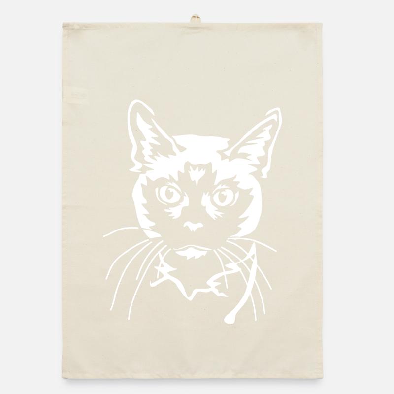 Siamese Cat "Black Edition" Organic dish towel
