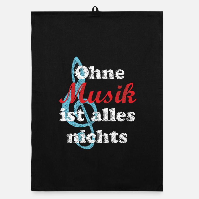 musik - Organic Geschirrtuch - Schwarz