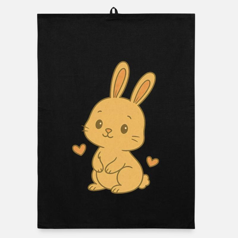 Bunny Bunny Spring Summer Easter Garden Organic dish towel