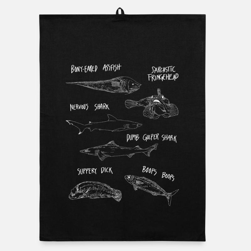 DRÔLE de POISSON Torchon bio