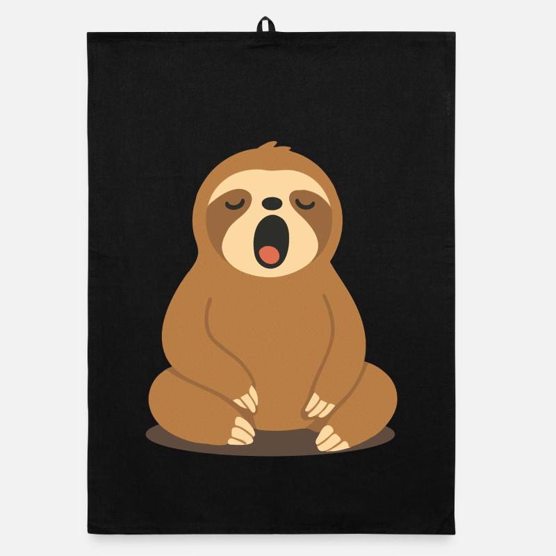 yawning sloth – pure peace and relaxation Organic dish towel