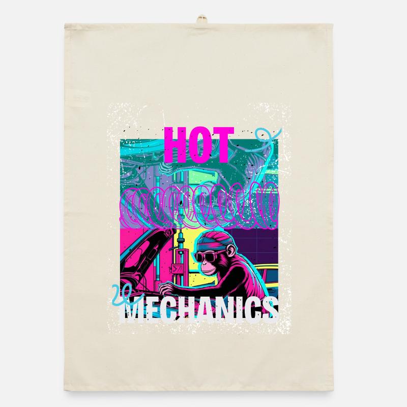 Hot Mechanics – Conception de garage Neon Monkey Torchon bio