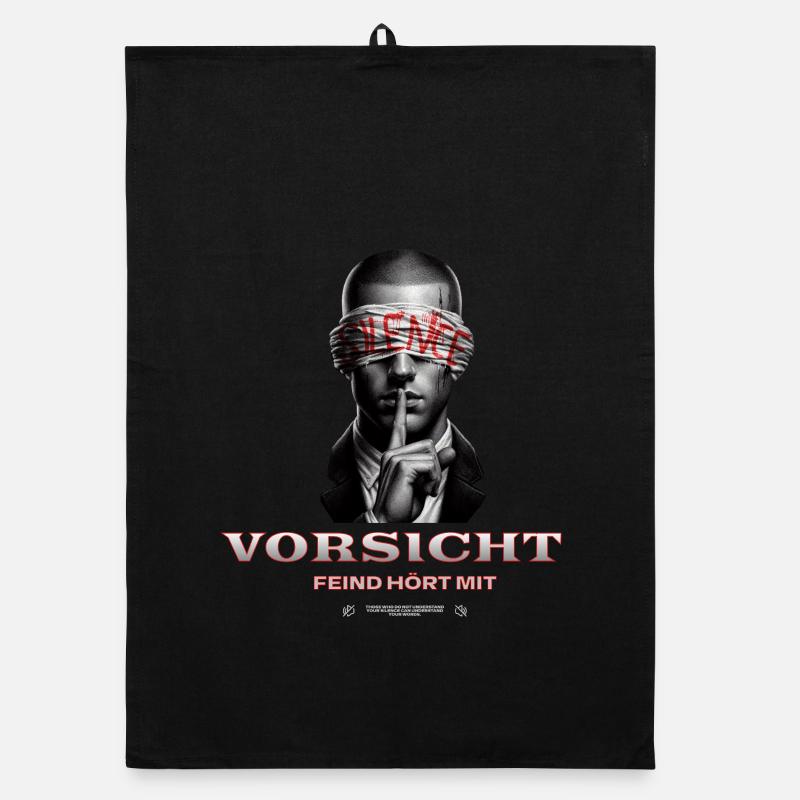 Drôle de vœu de silence - Torchon bio - noir