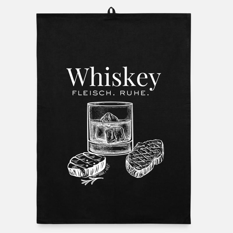 Whiskey & Fleisch – Ruhig genießen Organic Geschirrtuch