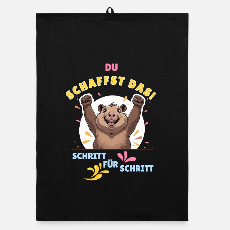 Du bist capybara-stark! Du schaffst alles! Organic Geschirrtuch