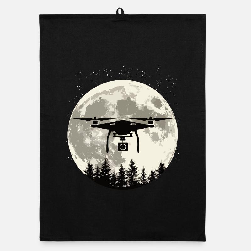Drohne Vollmond Organic Geschirrtuch