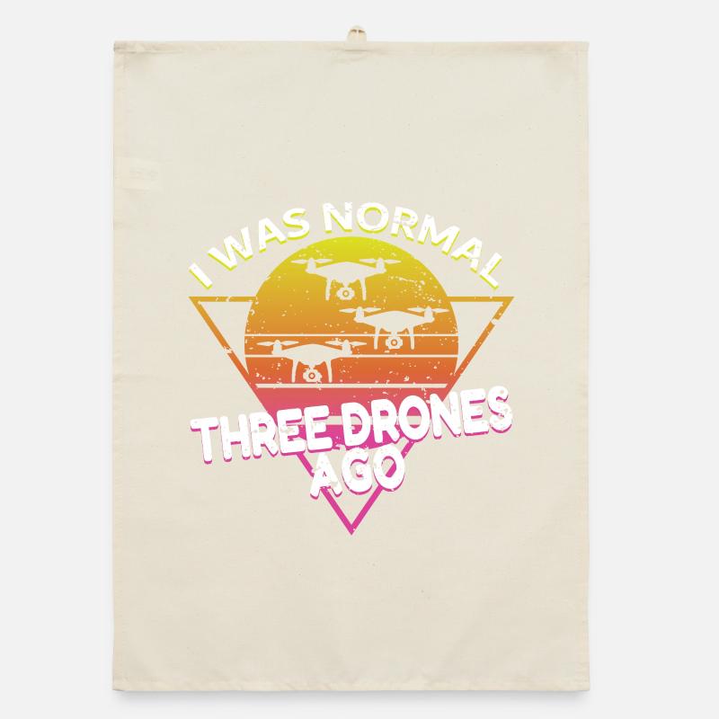 I was normal three drones ago Vintage Organic Geschirrtuch